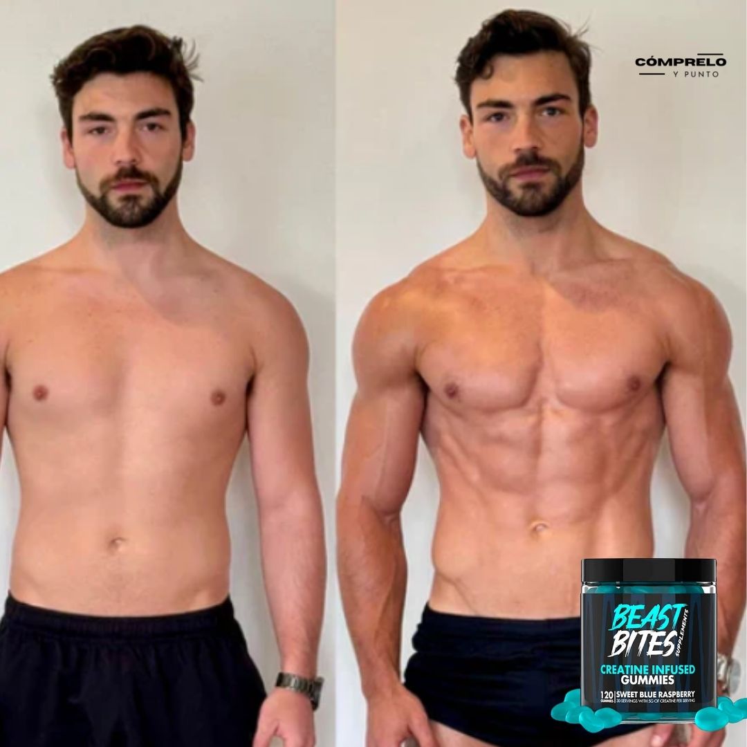 Best Bites™ Gomas de Creatina x 120 uni Olvídate del polvo, la cuchara y el shaker. Solo mastica y entrena.