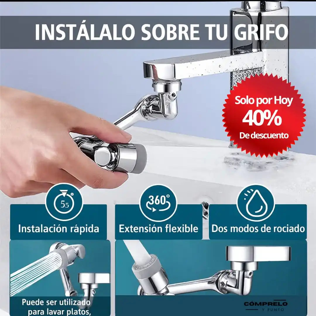 FlexiJet™ | Extensor de Grifo Giratorio 1080°