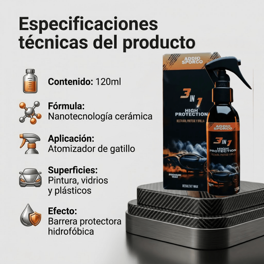 NANO CERAMICO 🇩🇪 Recibe GRATIS Cera finalizadora + Paño + Esponja