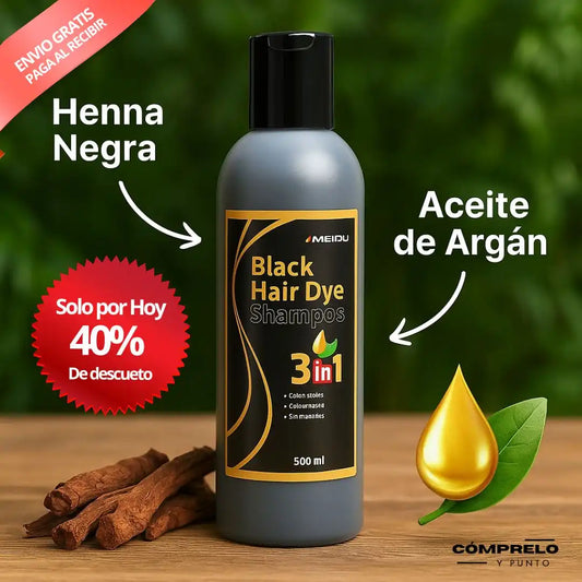 BlackShine® - Tinte Negro en Shampoo | Cubre tus canas en minutos sin mancharte