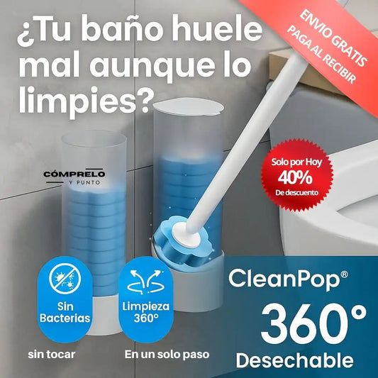 CleanPop® - Cepillo Desechable de Limpieza 360° para Inodoros ✨ ¡Adiós a los cepillos sucios y malolientes!