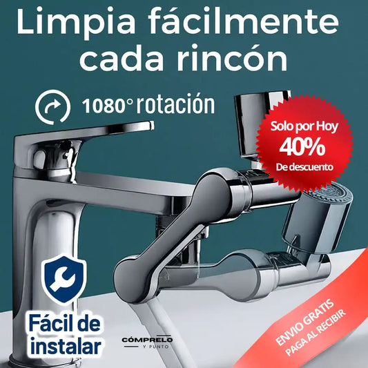 FlexiJet™ | Extensor de Grifo Giratorio 1080°