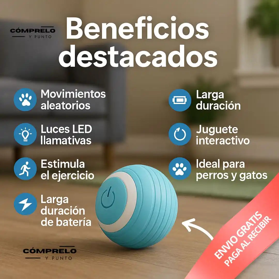 SmartPet® – Pelota Inteligente para Mascotas | Diversión sin fin para gatos y perros