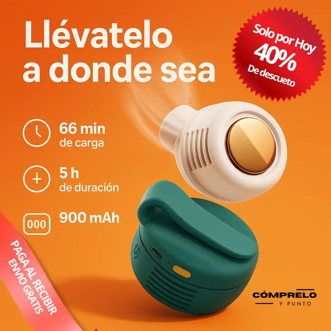 CoolBreeze™ Mini Ventilador Portátil | Refresca donde vayas, sin ocupar tus manos