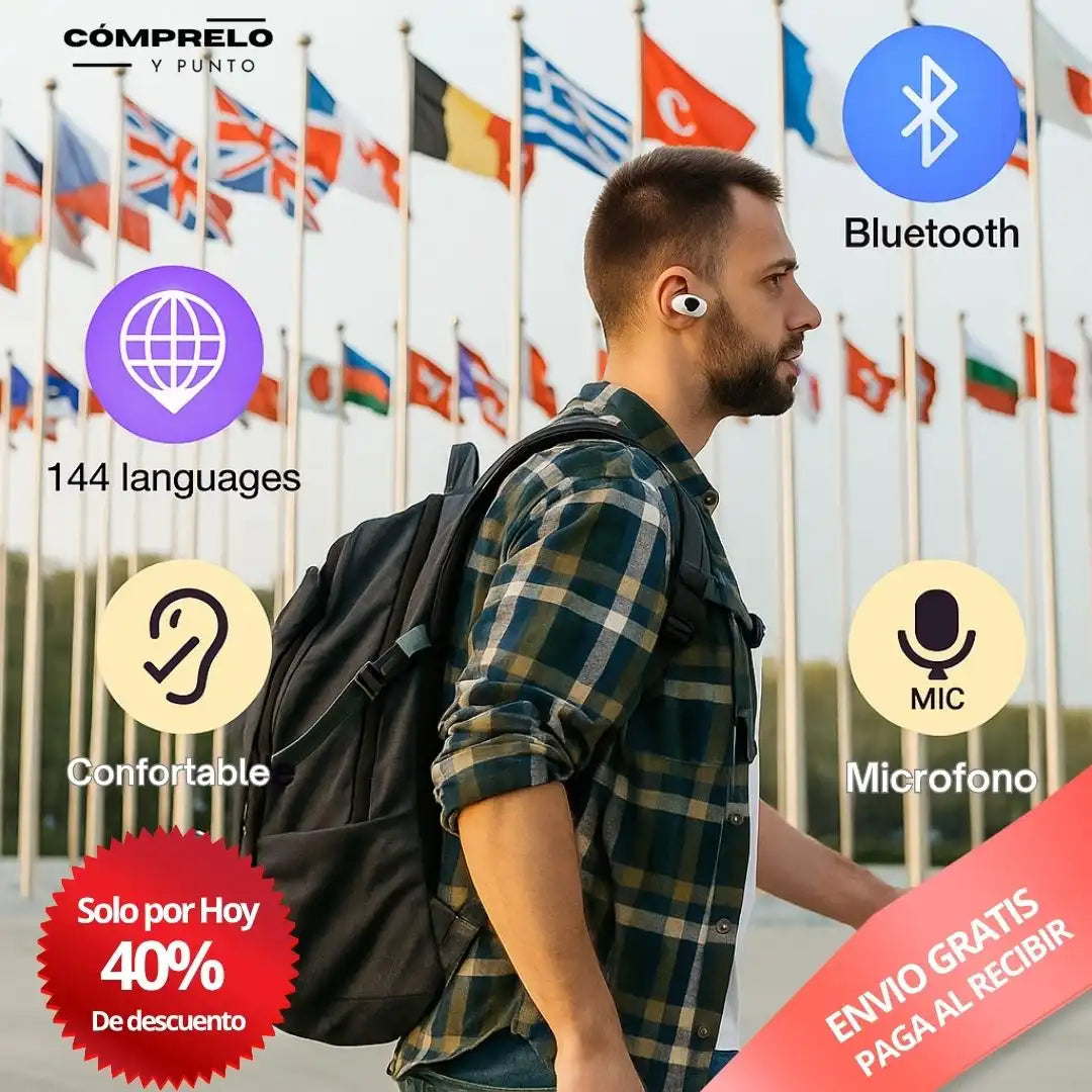 TalkSync™ | Audífonos Traductores Inteligentes – Entiende 144 idiomas en tiempo real