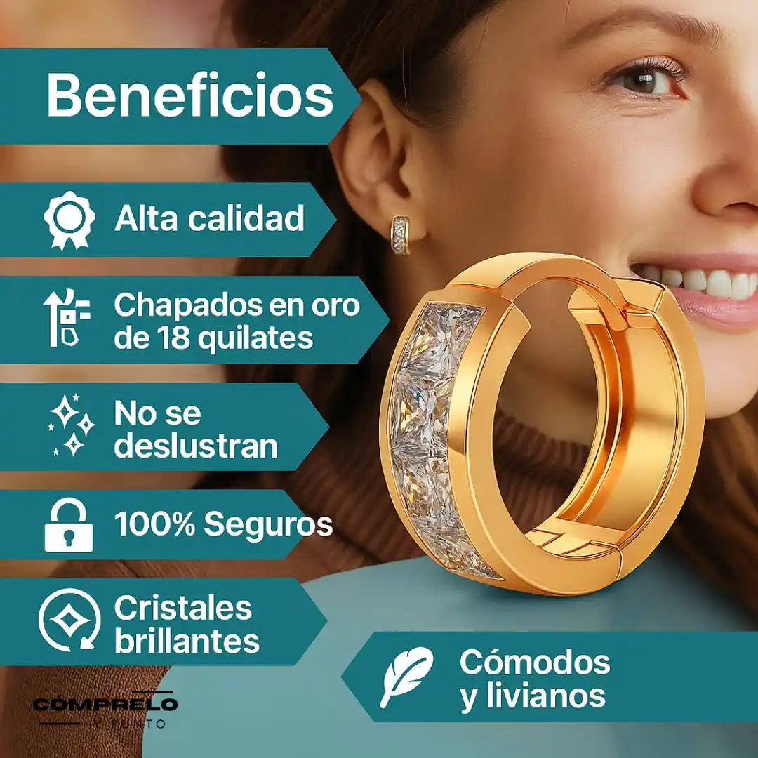 Giselle® Aretes Huggie Chapados en Oro 18K – Elegancia y Comodidad Todo el Día