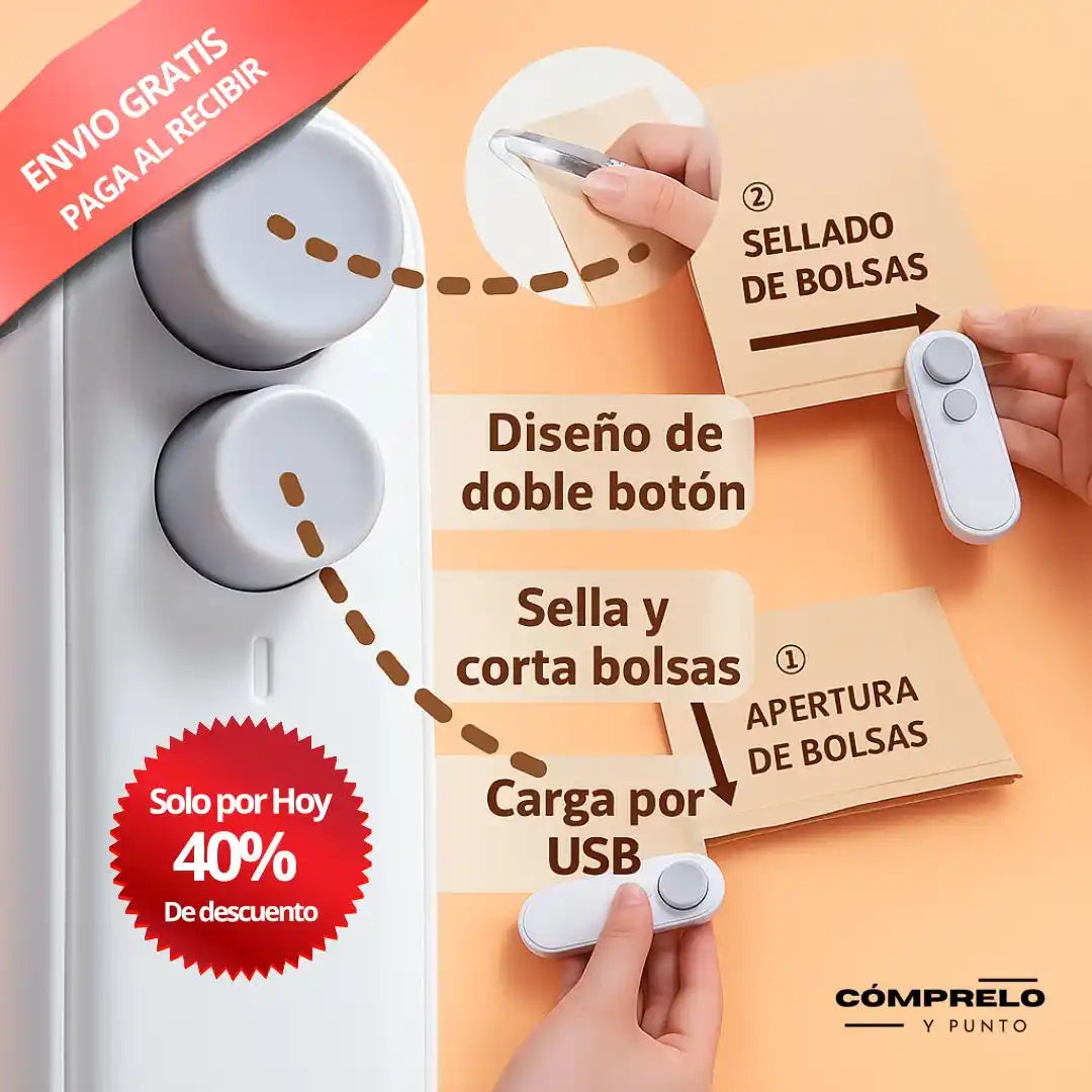SealPro™ | Mini Sellador Portátil 2 en 1 importado 🇺🇸 – Sella y corta tus bolsas en segundos