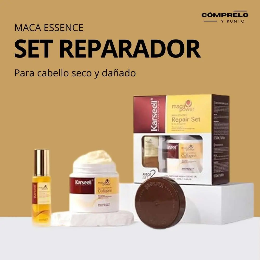 Duo Karseell – Reparación profunda con colágeno (300ml) y aceite esencial de maca (60ml)