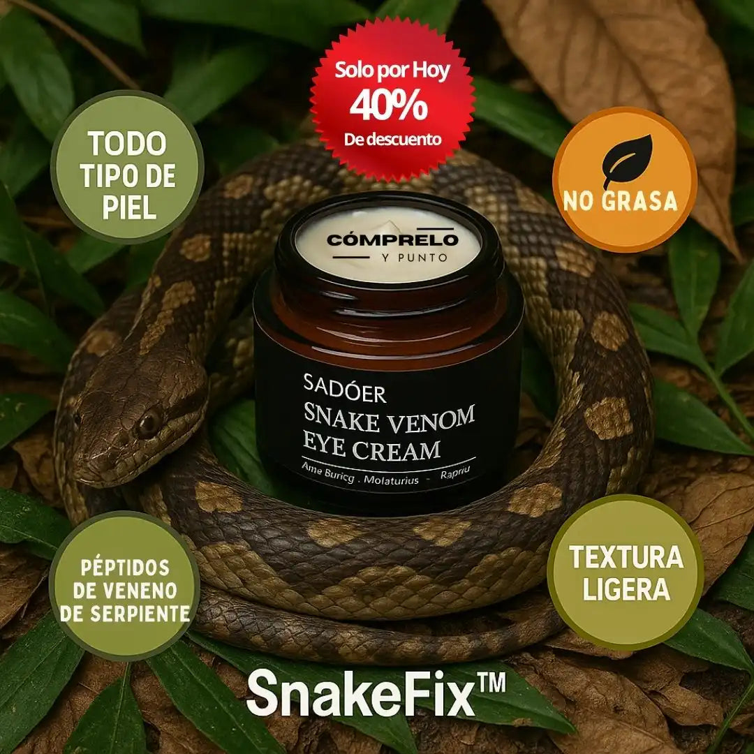 SnakeFix™ – Crema Contorno de Ojos con Veneno de Serpiente | Rejuvenece tu mirada al instante