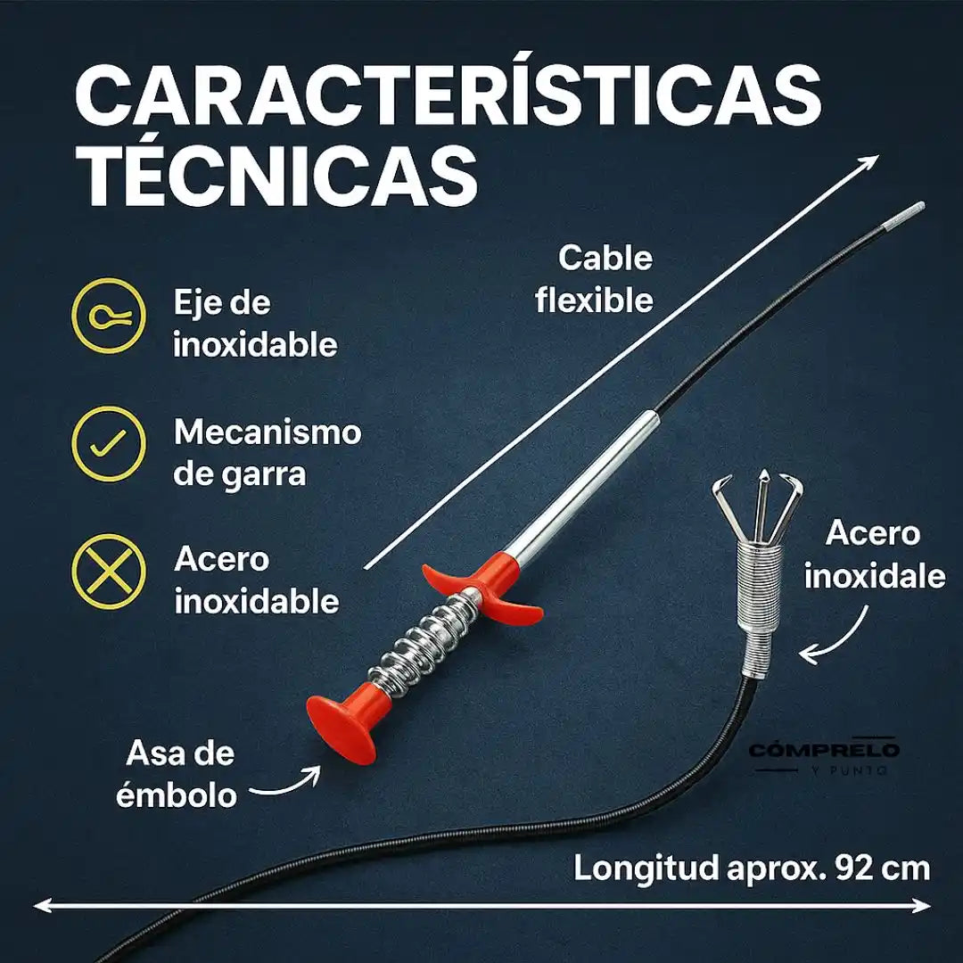 ClawFix™ – Desatascador con Garra Retráctil | Olvídate de los desagües tapados