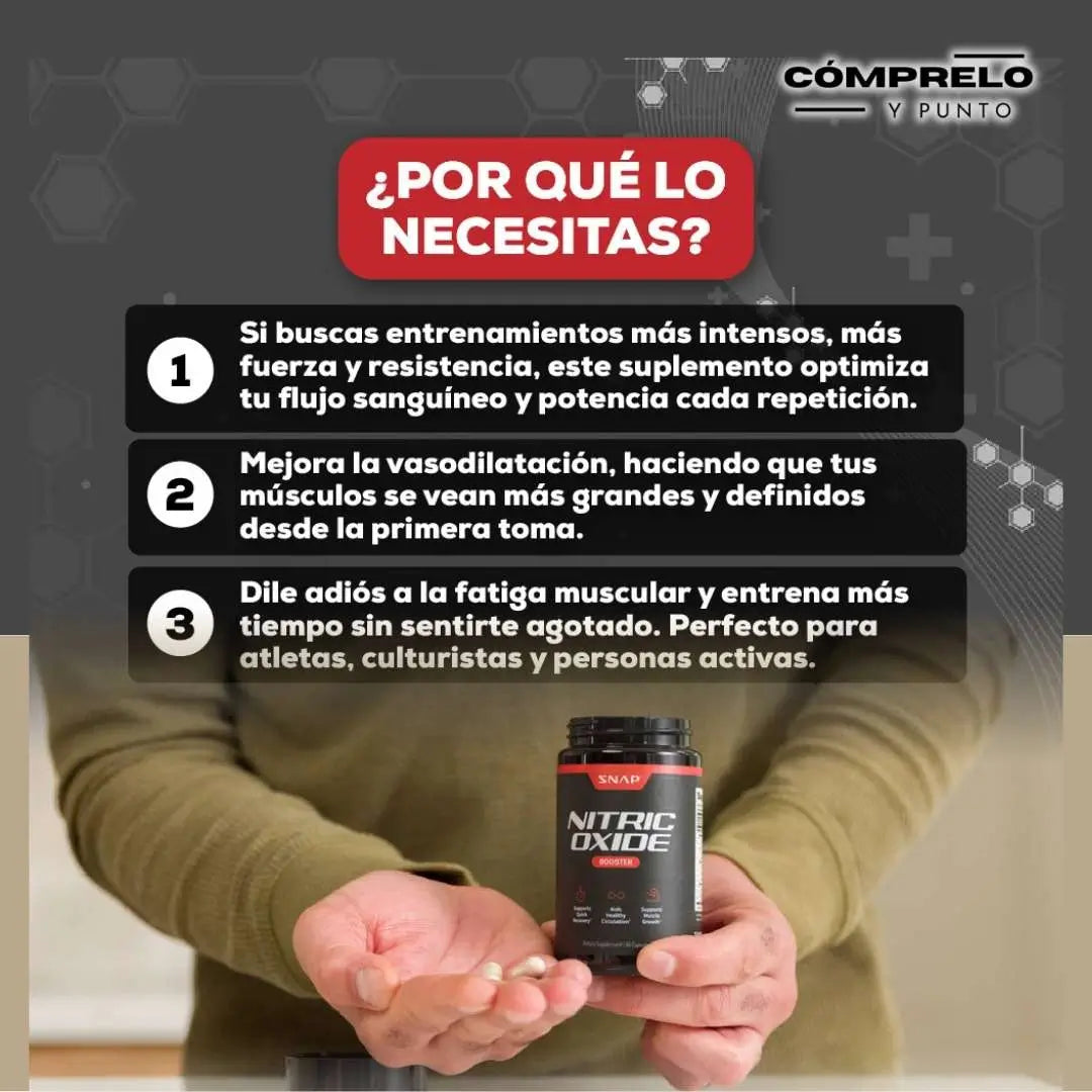 Óxido Nítrico:  🇺🇸 Producto Original Importado desde U.S.A. Recibe Gratis libro para potenciar tus resultados