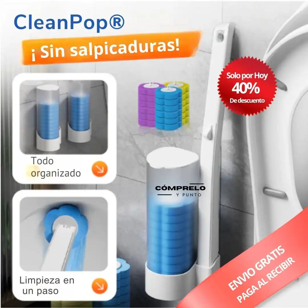 CleanPop® - Cepillo Desechable de Limpieza 360° para Inodoros ✨ ¡Adiós a los cepillos sucios y malolientes!