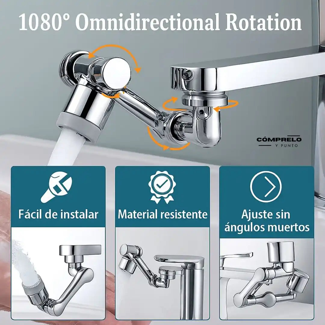 FlexiJet™ | Extensor de Grifo Giratorio 1080°