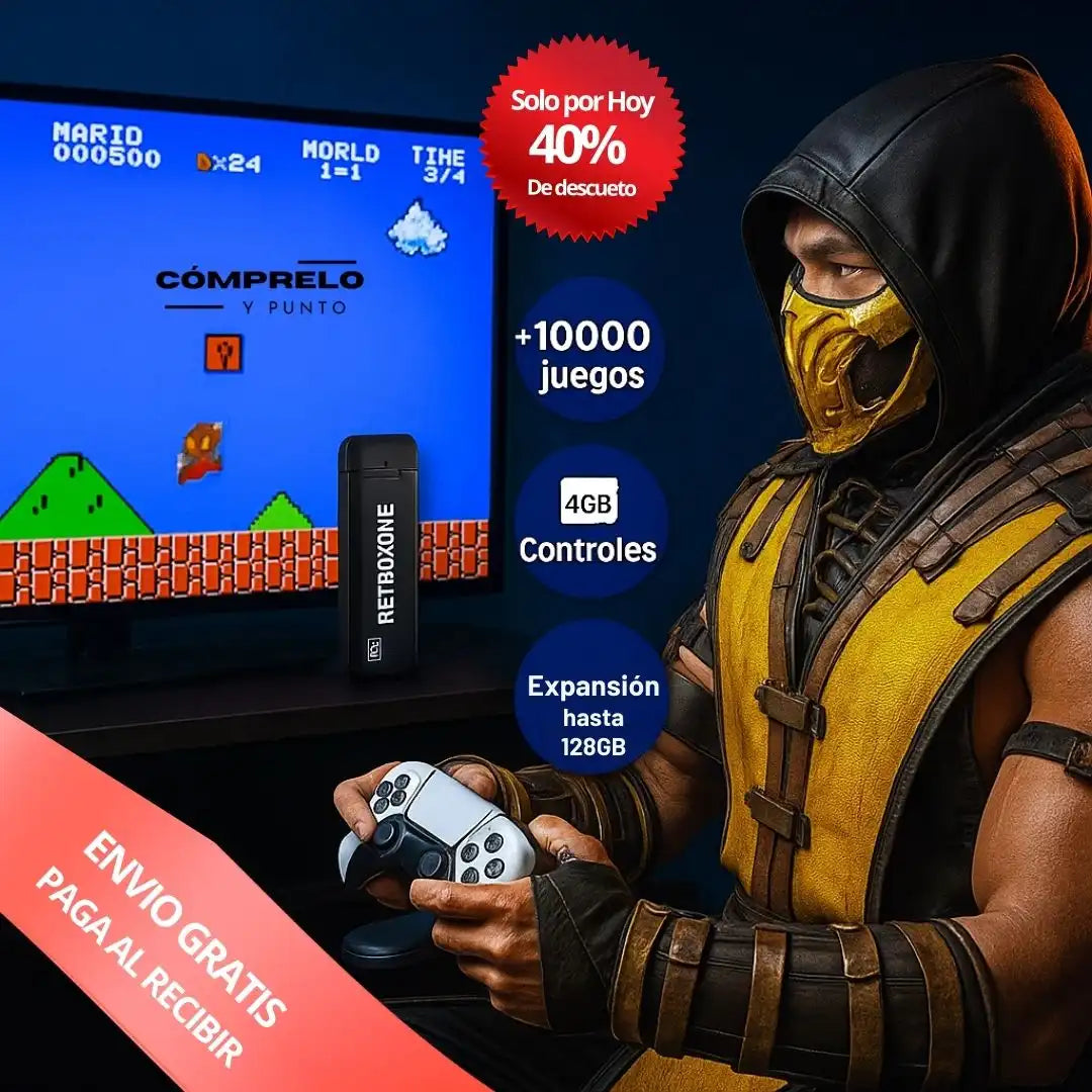 RetroFun™ | Consola Retro Inalámbrica – Revive los juegos de tu infancia sin cables