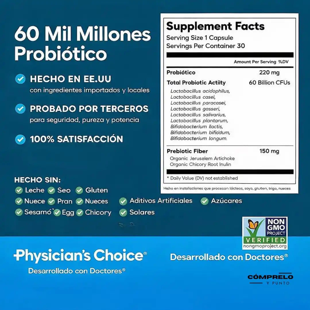 60 Billon Probiotic - Physician´s Choice 🇺🇸 Producto Original Importado