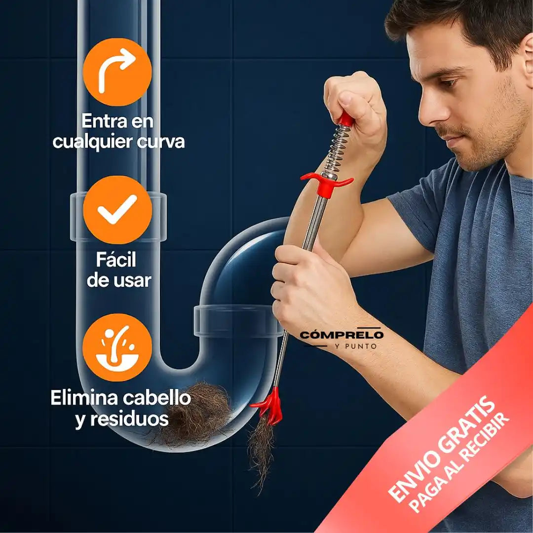 ClawFix™ – Desatascador con Garra Retráctil | Olvídate de los desagües tapados