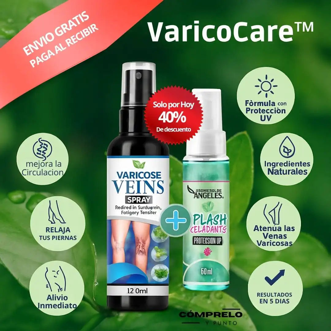 VaricoCare™ - Spray Reductor de Venas Varicosas y Alivio de Piernas Cansadas