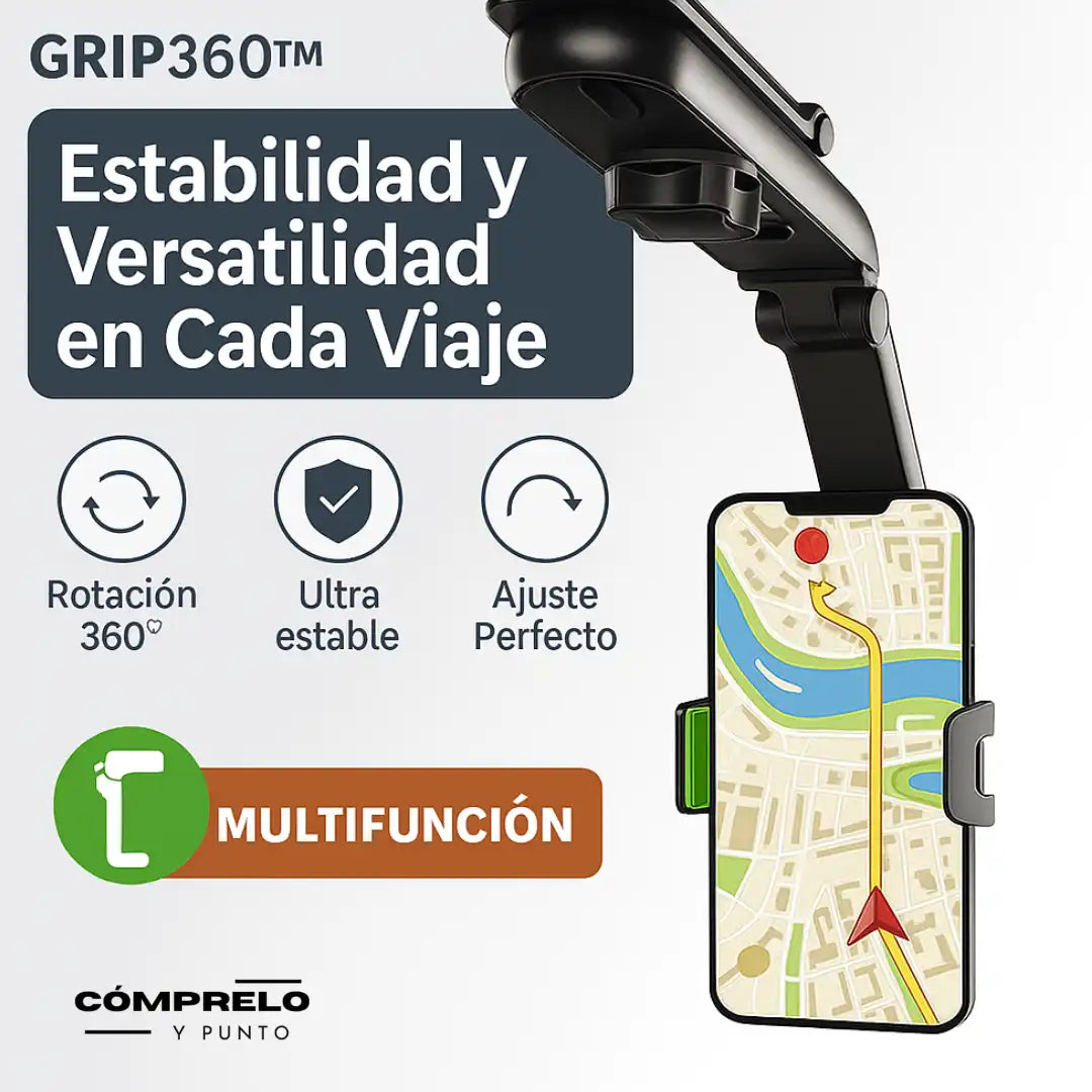 Grip360™ - Soporte para Teléfono Multifunción: Estabilidad y Versatilidad en Cada Viaje